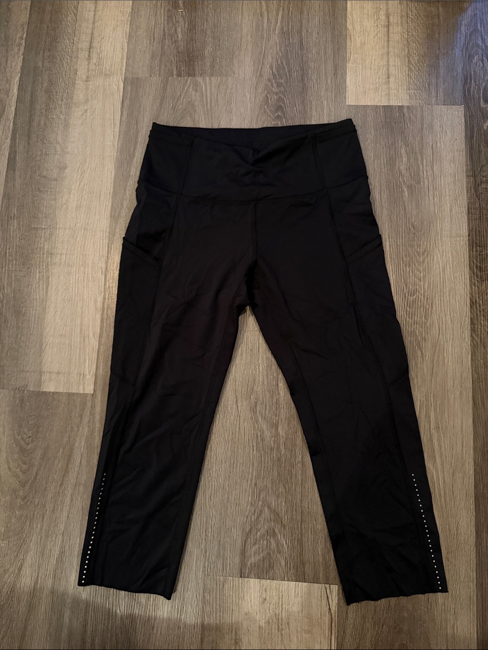 lululemon Fast and Free Crop II *Nulux 19" *Reflective Black Leggings